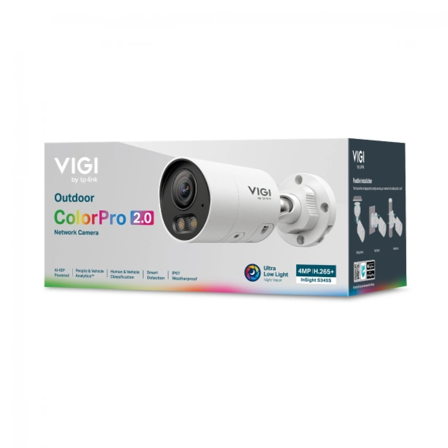 VIGI by TP-Link - InSight S345S - 4 MP - ColorPro 2.0 - IA - Bullet - IP - Bianco