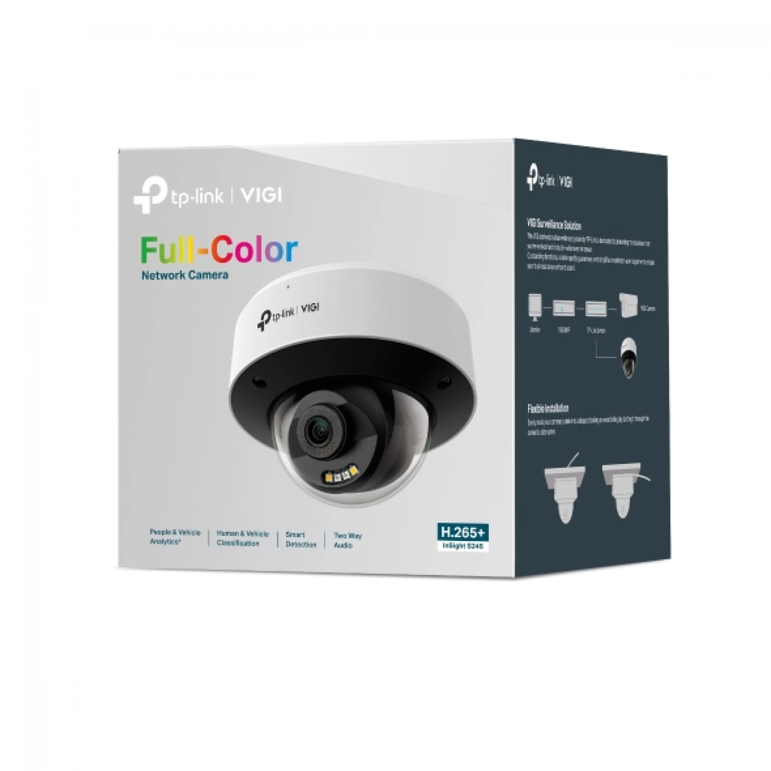 VIGI By TP-link - InSight S245 - 4 MP - ColorPro 2.0 - IA - Turret - con sistema di dissuasione attivo - Bianco
