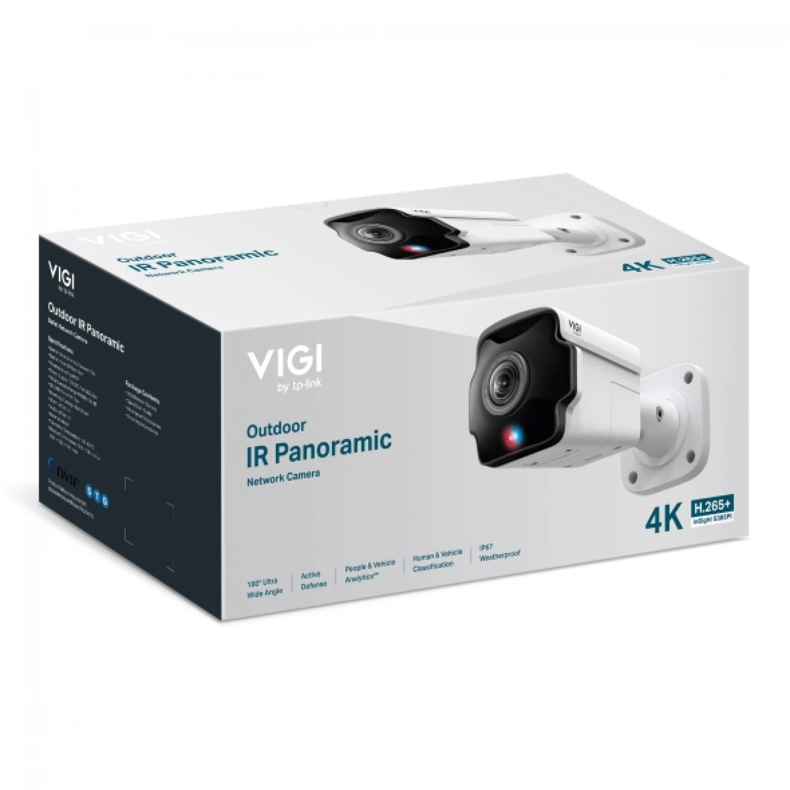 VIGI By TP-link - InSight S385PI - 8 MP - IR - Panoramica - AI - Turret - con sistema di dissuasione attivo - Bianco