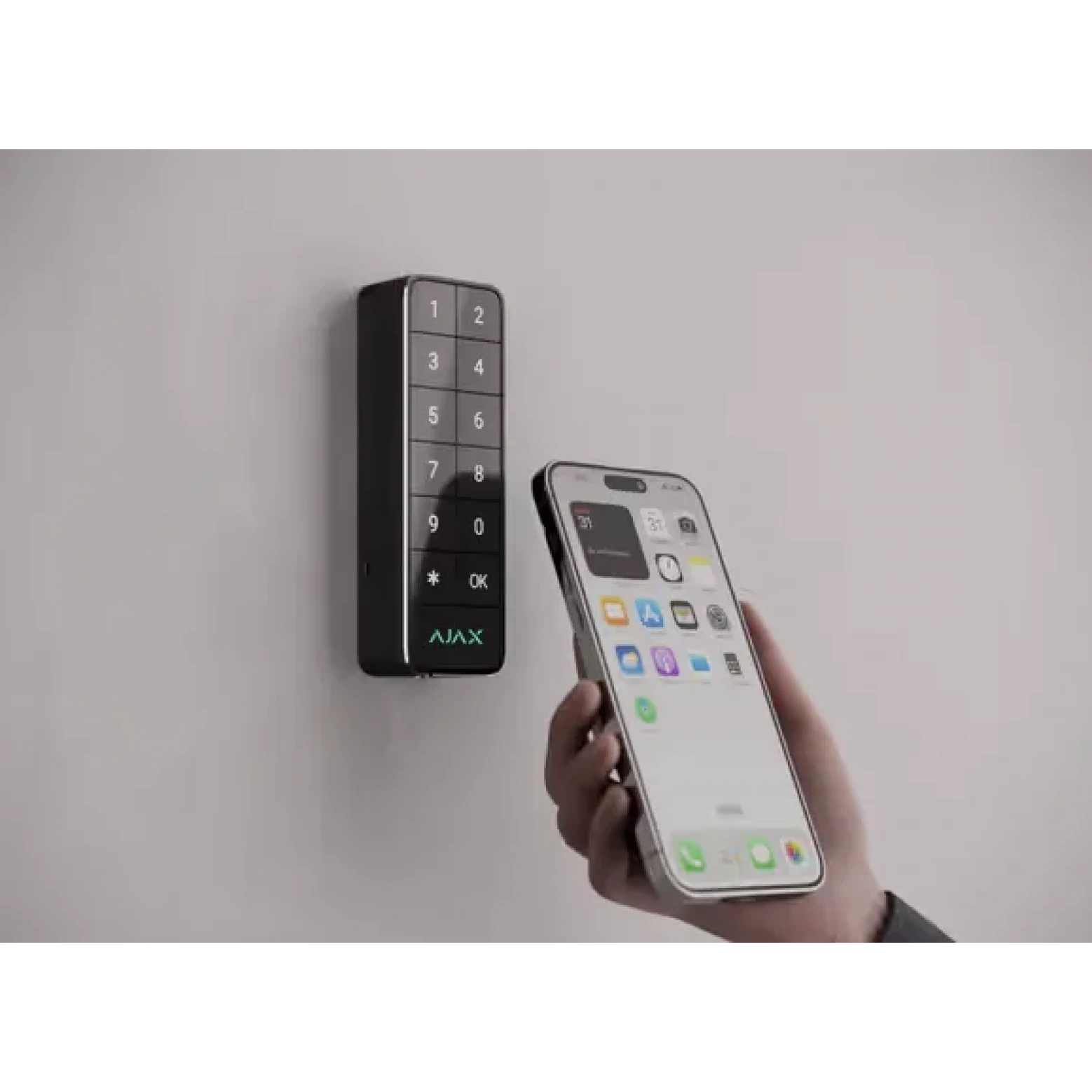 AJAX KeyPad Outdoor Jeweller wireless con DESFire e lettore di schede BLE Grigio antracite