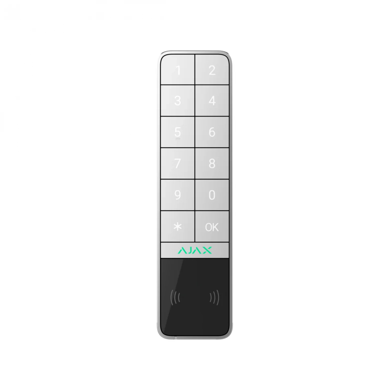 AJAX KeyPad Outdoor Jeweller wireless Con DESFire e lettore di schede BLE Bianco